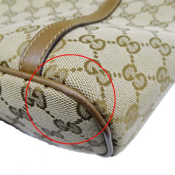 GUCCI Authentic Brown Canvas Shoulder Bag - Picture 4 of 14